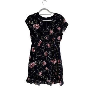 Bardot Gothic Floral Dress, Mini, Cap Sleeve, Ruffle Sz 8‎ / Medium
